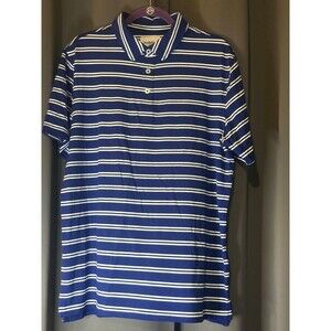 Blue w/ White Stripes Shirt Men’s Large Polo. NWT